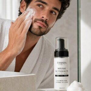 Mousse nettoyante visage et barbe